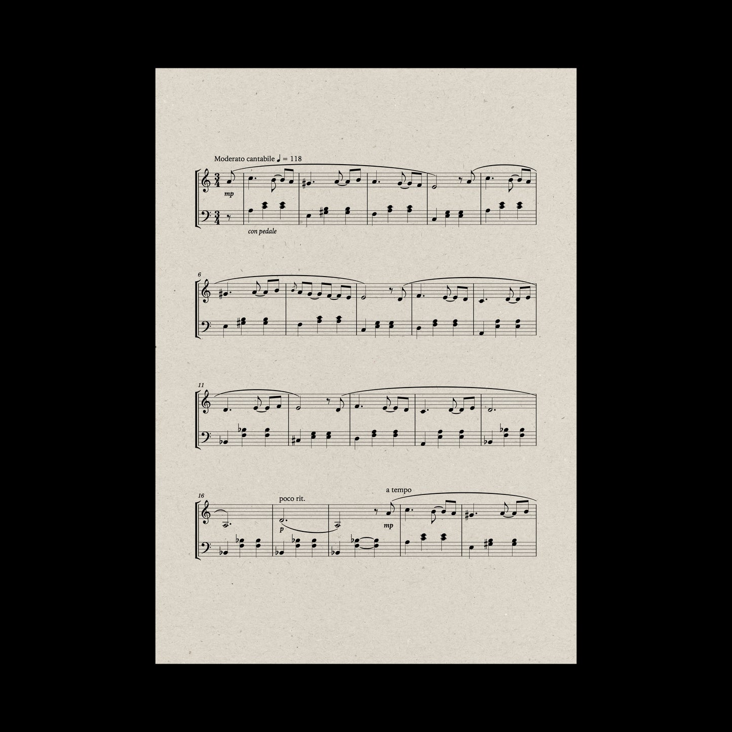 Flores secas en un jarrón hecho a mano — Sheet Music for Piano
