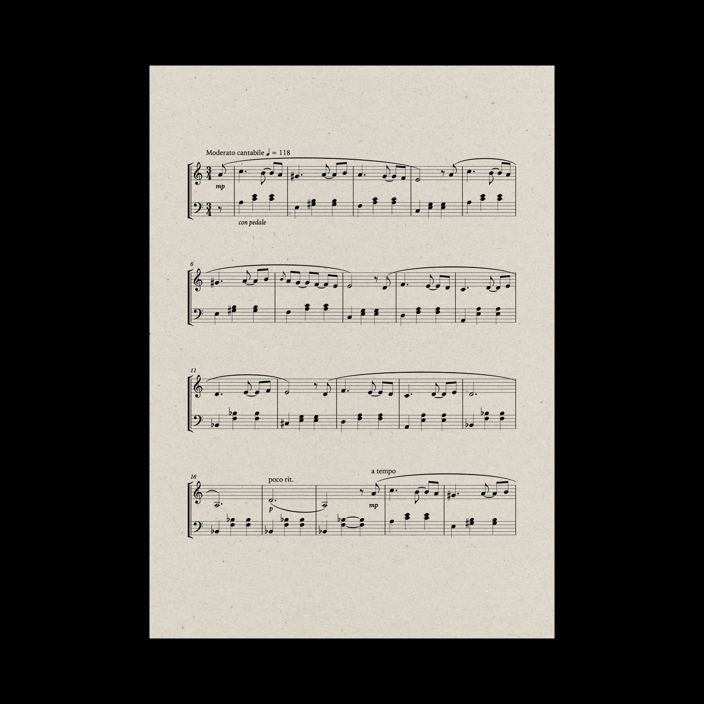 Flores secas en un jarrón hecho a mano — Sheet Music for Piano